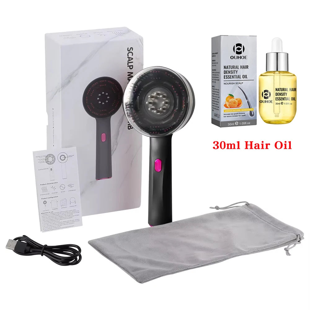 Electric Massage Comb + Hair Essential Oil 30ml