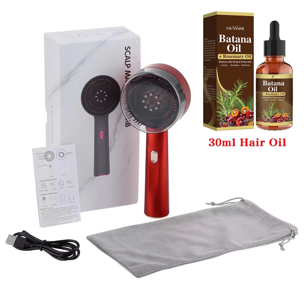 Electric Massage Comb + Hair Essential Oil 30ml