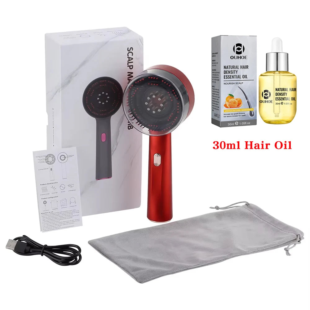 Electric Massage Comb + Hair Essential Oil 30ml